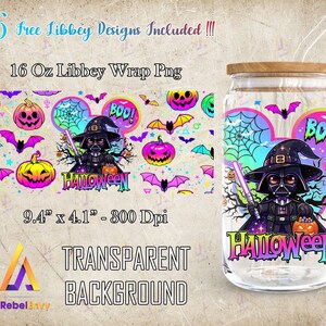 Warrior Halloween 16oz Libbey Glass Can Wrap Png, Cartoon 16oz Tumbler Template Png, Cute Halloween Png, Halloween Spooky, Digital Download