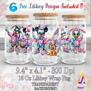 Amici di Pasqua per 16oz Libbey Glass Can Wrap Png, Felice Giorno di Pasqua Png, Vibrazioni di Pasqua Png, Pasqua Carina, Personaggio dei cartoni animati Png, File Digitale