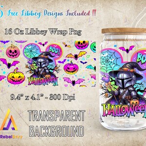 Warrior Halloween 16oz Libbey Glass Can Wrap Png, Cartoon 16oz Tumbler Template Png, Cute Halloween Png, Halloween Spooky, Digital Download