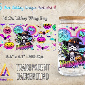 Warrior Halloween 16oz Libbey Glass Can Wrap Png, Cartoon 16oz Tumbler Template Png, Cute Halloween Png, Halloween Spooky, Digital Download