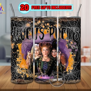 Witch Sisters 20oz Skinny Tumbler Sublimation Designs, Movies for Straight/Tapered Png, Halloween Tumbler Wrap PNG File Digital Download