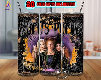 Witch Sisters 20oz Skinny Tumbler Sublimation Designs, Movies for Straight/Tapered Png, Halloween Tumbler Wrap PNG File Digital Download