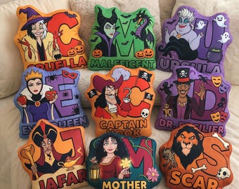 Disney Villains Halloween Pillow, Maleficent Ursula Cruella Scar Personalized Character Plush Pillow