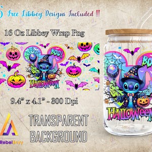 Cartoon Halloween für 16 Unzen Libbey Glasdosenverpackung Png, Halloween 16 Unzen Becher Vorlage Png, Farbverlauf, Geschenk Halloween, digitaler Download