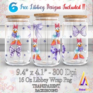Cute Duck Coquette Bow Png, Mother Day Png, 16oz Libbey Glass Can Wrap Png, Cartoon 16oz Template Png, Glitter Png, Instant Digital Download