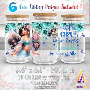 Princess Character Png, Just A Girl Who Love Princess Png, Mother Day Png, 16oz Libbey Glass Can Wrap Png, Instant Digital Download