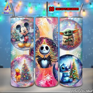 Christmas Cartoon Png, 20oz Skinny Tumbler Sublimation Designs Png, Cartoon Character Png, Christmas Ball, Christmas Friends, Digital File