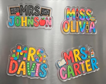 Custom Name Teacher Magnet, Personalized Teacher Magnet, Teacher Appreciation Gift, Back To School Teacher Gift, Teacher Magnet 2026