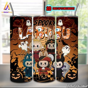 Spooky Doll Halloween PNG, Cute Halloween Doll Clipart, 20 oz Skinny Tumbler Sublimation Design Png, Halloween Tumbler Wrap, Digital File