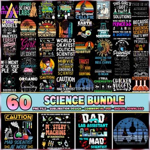 60 Files Science Png Bundle, Chemistry Physics Biology Clipart, Nerdy Teacher Graphics, Science Quotes Png, Commercial Use, Digital File