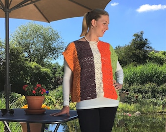 Top "Lea" one size (XS-XL) handgestrickt aus 100% merzerisierter Baumwolle aus Ägypten. Kostenloser Versand Deutschlandweit