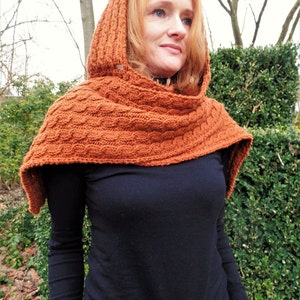 Hooded scarve / Scoodie Marga 100% REGIA BIG merino wool hand-knitted by Grandma Heide in 4 colors / free shipping throughout Germany image 6