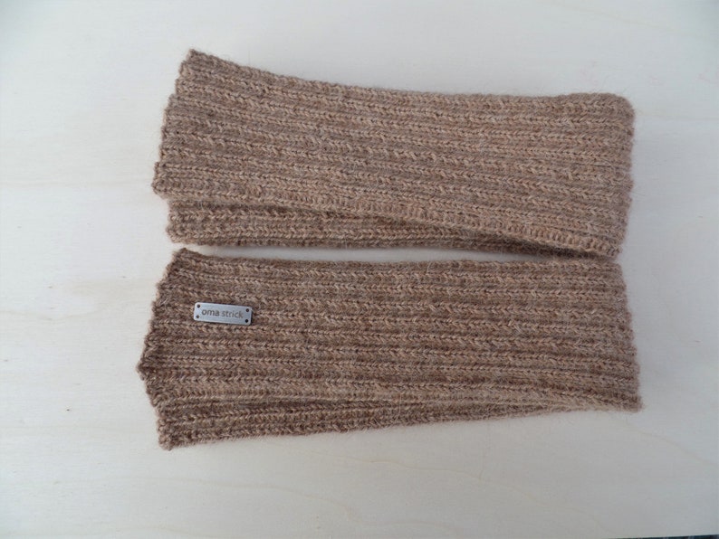 Arm-Stulpen Malfriede aus 100% reinem unbehandeltem Alpaka Garn superfine camel