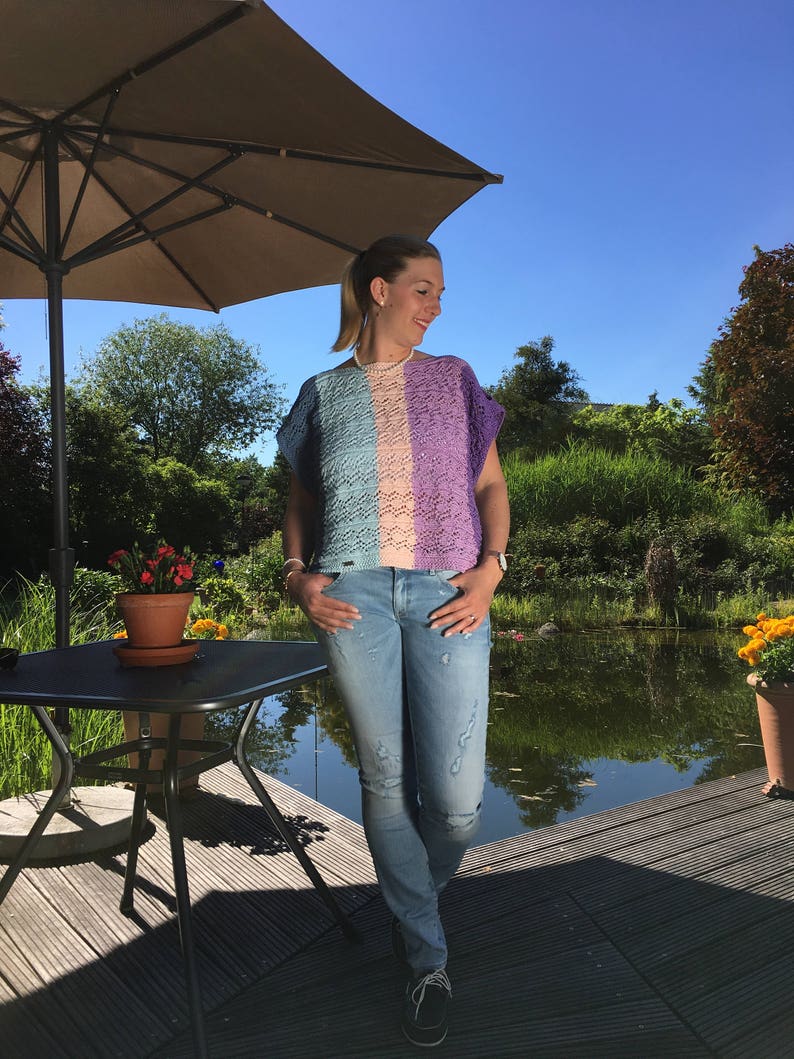 Top Ella one size XS-XL handgestrickt aus 100% merzerisierter Baumwolle aus Ägypten. Kostenloser Versand Deutschlandweit Bild 1