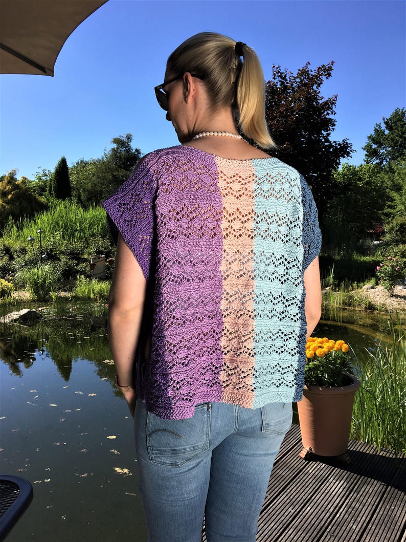 Top Ella one size XS-XL handgestrickt aus 100% merzerisierter Baumwolle aus Ägypten. Kostenloser Versand Deutschlandweit Bild 5