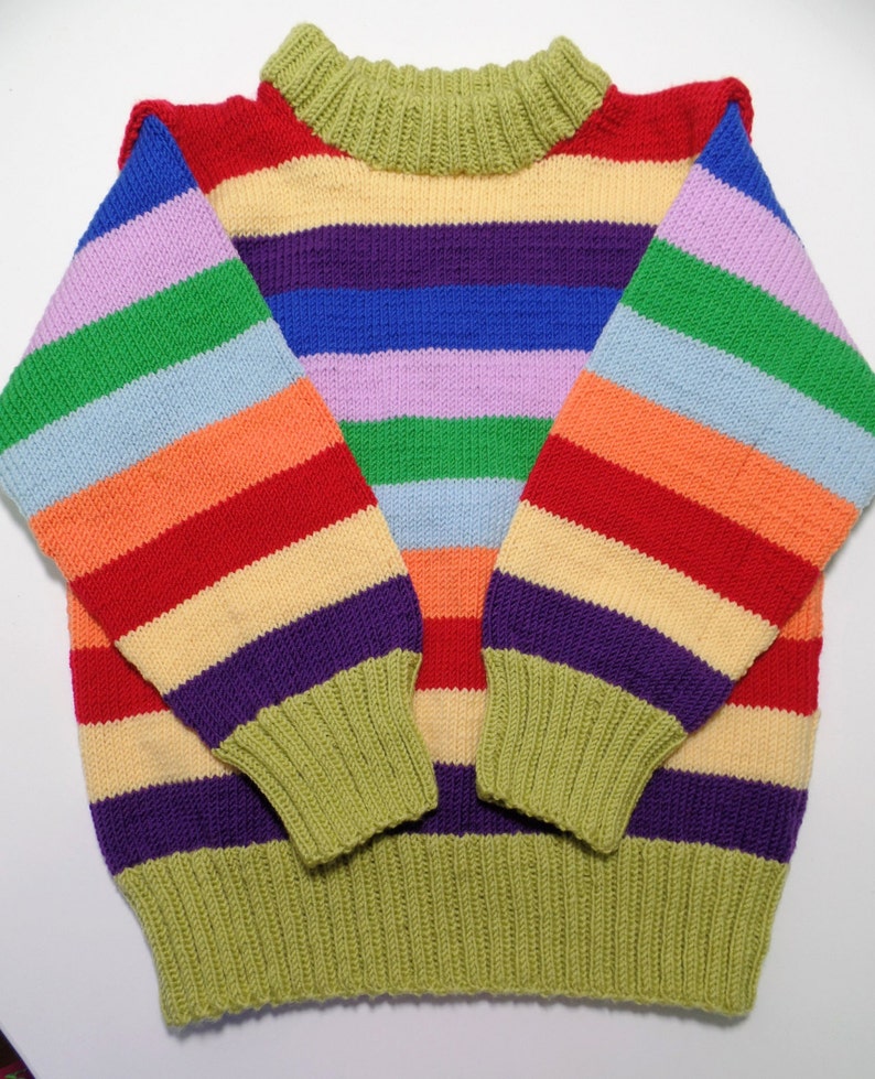 Kinder Pullover Philine in Größe 62/68 bis 110/116, liebevoll handgestrickt von Oma Elke aus 100% Merino Bild 1