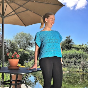 Top Hannelore one size XS-XL handgestrickt aus 100% merzerisierter Baumwolle aus Ägypten. Kostenloser Versand Deutschlandweit Bild 1