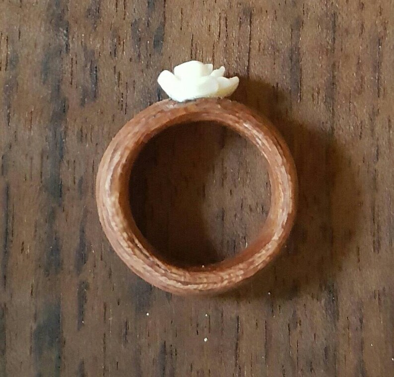 Wood veneer Rose ring image 2
