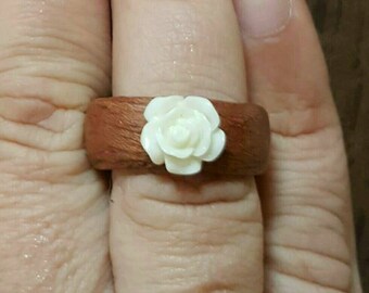 Wood veneer Rose ring