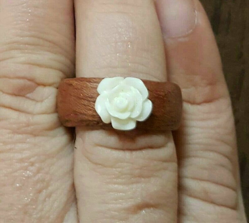 Wood veneer Rose ring image 1