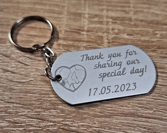 Engraved Metal Keychain | Personalized Wedding, Party Favors