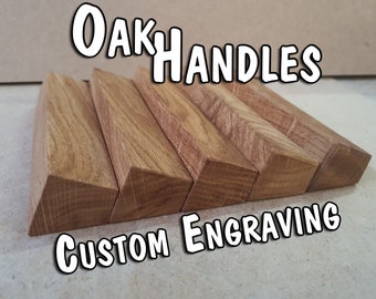 Handles with personalization option - Personalized oak furniture pulls