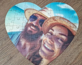 Photo Puzzle Heart - Custom Puzzle Picture - Personalized Jigsaw with photo - Love Gift for her, him