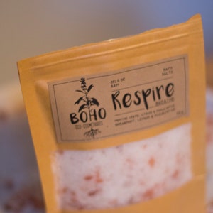 BREATHE / Bath salts, bath salt, epsom salt, Himalayan selp, Dead Sea salt, bath product, Christmas gift, educator gift image 1