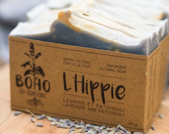 L'Hippie / Natural soap, organic soap, vegan soap, pregnant women's soap, zero waste, patchouli soap, lavender soap, Mother's Day