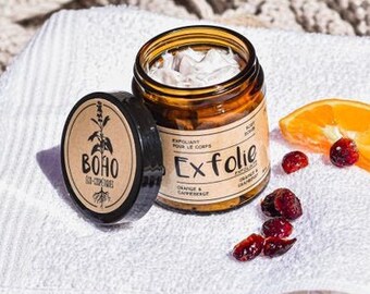 EXFOLIE Orange - Cranberry / Body exfoliator, face scrub, exfoliator, whipped soap, shower cream