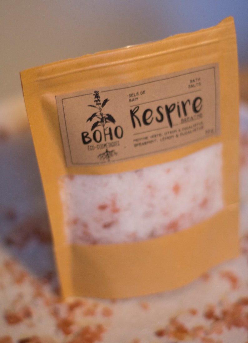 BREATHE / Bath salts, bath salt, epsom salt, Himalayan selp, Dead Sea salt, bath product, Christmas gift, educator gift image 1