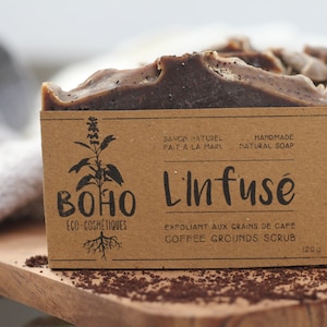 L&#39;Infusé / Natural soap, coffee soap, exfoliating soap, organic soap, vegan soap, unscented soap, organic soap