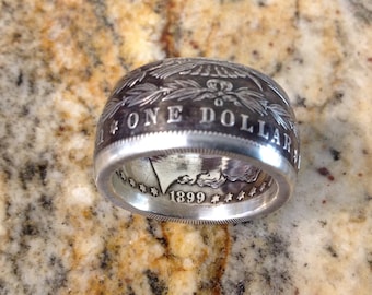 Silver Morgan Dollar Ring, Vintage coin, custom sized