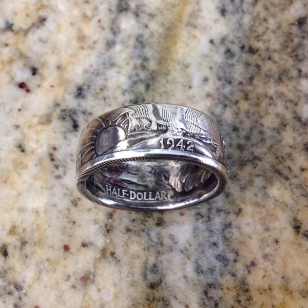 1940's Silver Walking Liberty Half Dollar Ring