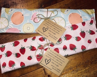 microwaveable rice bag | heat pack | cold pack | self-care | essential oil | wedding | friend | bridesmaid | massage | relax | gift | mom
