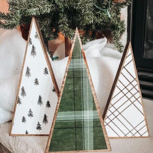 Farmhouse style wooden Christmas trees, rustic, mantle, gift, holiday, gift, home decor, shelf, wooden, decoration, friend gift, christmas