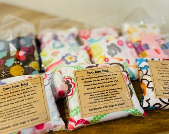 boo boo bags | hot rice pack | ice pack | owie | bump or bruise | kids | gift | hot pack | rice bag | self-care | essential oil | lavender