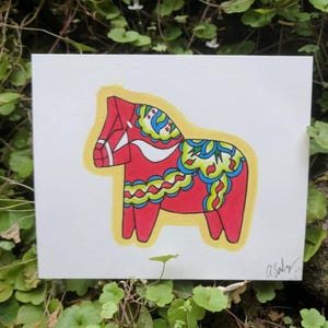 Dala horse original painting