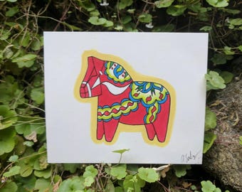 Dala horse original painting