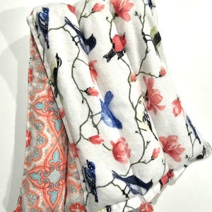 Microwavable Corn Heating Pad, Birds & Flowers Flannel, Heat/Cold Therapy
