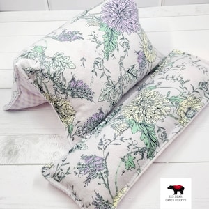 Lavender Flannel, Microwaveable Corn Heating Pad, Mothers Day Gift Set, 7&quot; x 9&quot;, 9&quot;x 4&quot; Eye Pillow, Heat Therapy, Cold Therapy, Sore Muscles