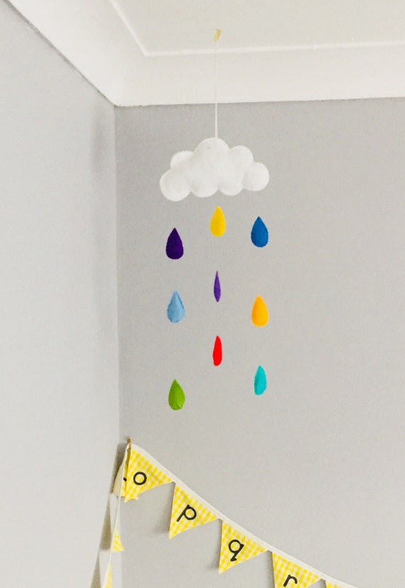 Rainbow Cloud Babymobile Nursery Decor Wall Hanging Nursery