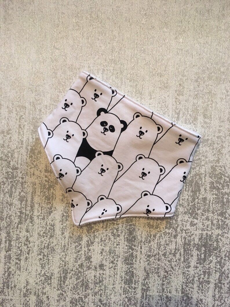 handmade panda bib Dribble bib baby jersey toddler
