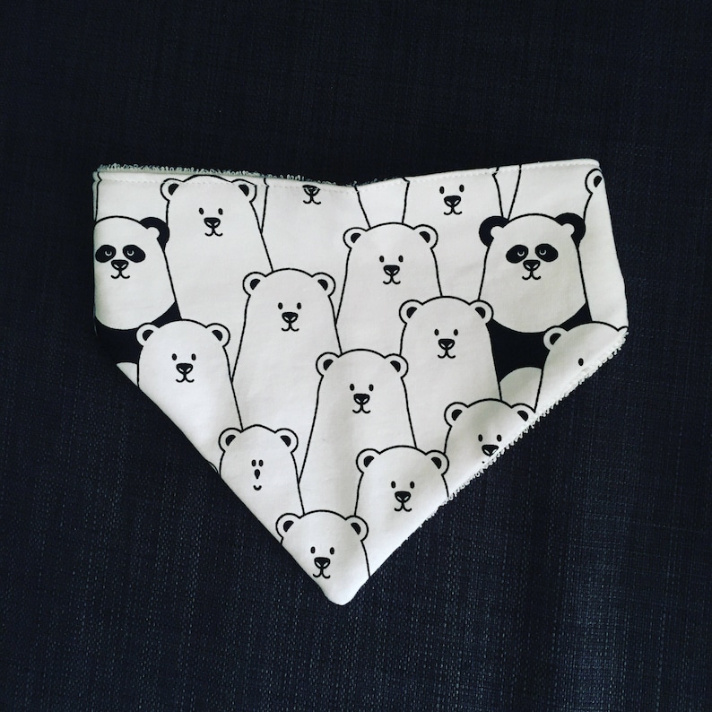 handmade panda bib Dribble bib baby jersey toddler