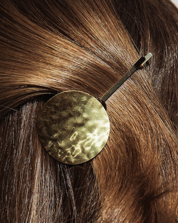 Cork covered hair slide/comb STILL POSTING gold fleck vegan