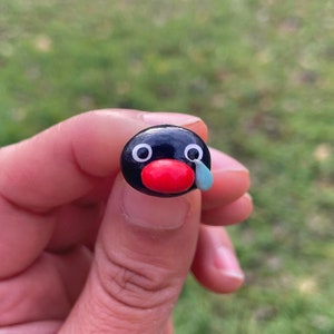 Pingu Pin, Noot Noot Pingu, Funny Pingu Pin, Cute Penguin Pin, Mini Pingu Pin, Handmade Clay Pingu Pin, Cute Clay Pin, Animal Clay Pin