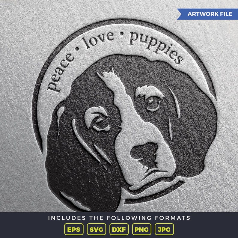 Download Peace Love Puppies Beagle vector art clip art svg eps | Etsy