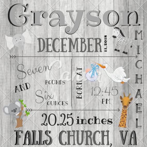 etsy birth announcement