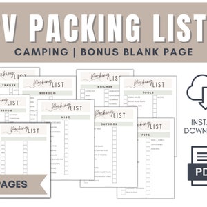 PRINTABLE RV / CAMPING packing lists