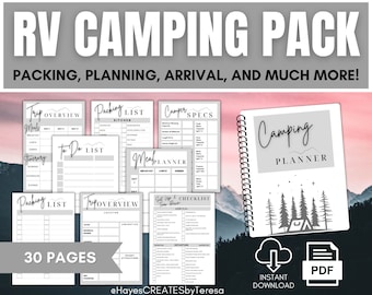 TRIP PLANNER  | RV, Camping, Packing Check List, Trip Planner, Meal Planner